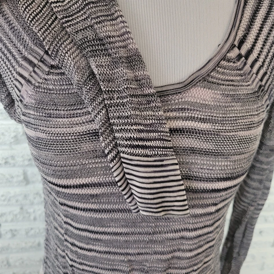 Rock Republic Womens Top 1X Plus Black Gray Stripe Mesh Sheer Lightweight Casual - Image 4 of 4