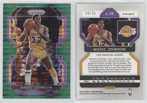 2021-22 Panini Prizm Green Pulsar Prizm /25 Magic Johnson #248 HOF