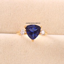 Sapphire Ring, Anniversary Gift Ring, Birthday Ring, Promise Ring, Lab Created