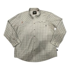 Howler Brothers Shirt Mens Extra Large XL Cream Blue Button Up Vented Western