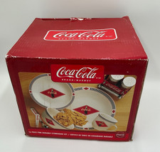 Coca Cola Stoneware 16 Piece Set Dinner Salad Plates Bowls Mugs 2003 Gibson RARE