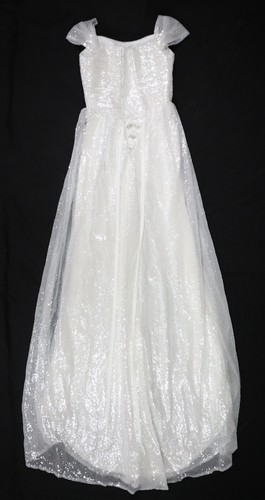 NEW TS Couture US 4 White Sequined Off Shoulder High Slit Wedding Bridal Dress - Picture 8 of 12