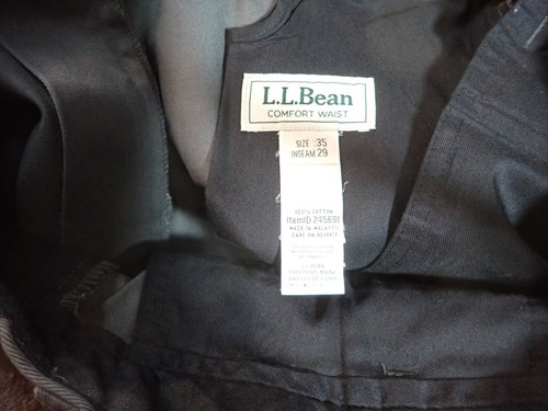 LL Bean Comfort Waist Slate Grey Chino Mens 35x29 NWT Wrinkle Free Cotton Career - Picture 5 of 8