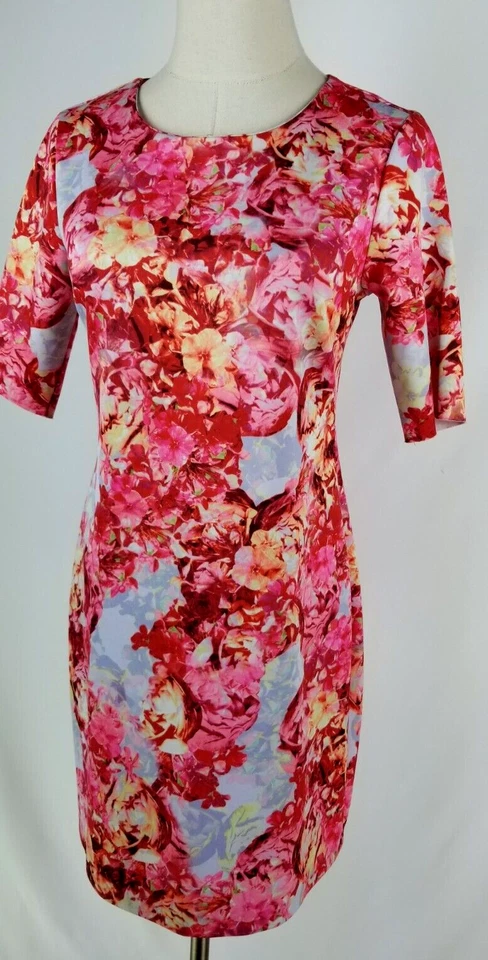 Vestido de buceo CeCe by Cynthia Steffe rojo y rosa para mujer talla pequeña Foto 3 de 4