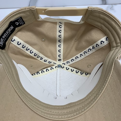 True Religion Mens Buddha Printed Logo Twill Cap Snapback Hat Sand One Size Tan - Picture 9 of 10