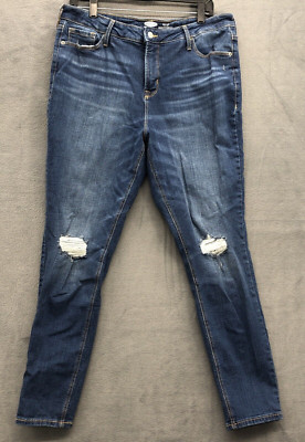 Old Navy Rockstar Jeans Size 14 Super Skinny High Rise Factory Destroyed