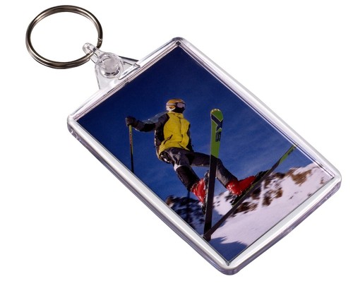 Large Insert Key Rings - IZ02 clear acrylic fobs made in the UK, 70x45mm inserts - Picture 4 of 10