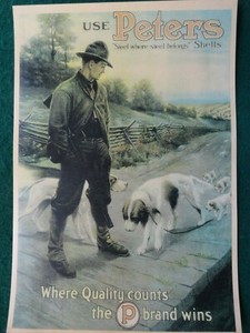 Peters Advertising Poster Cartridge Company, "Steel Where Steel Belongs" 
