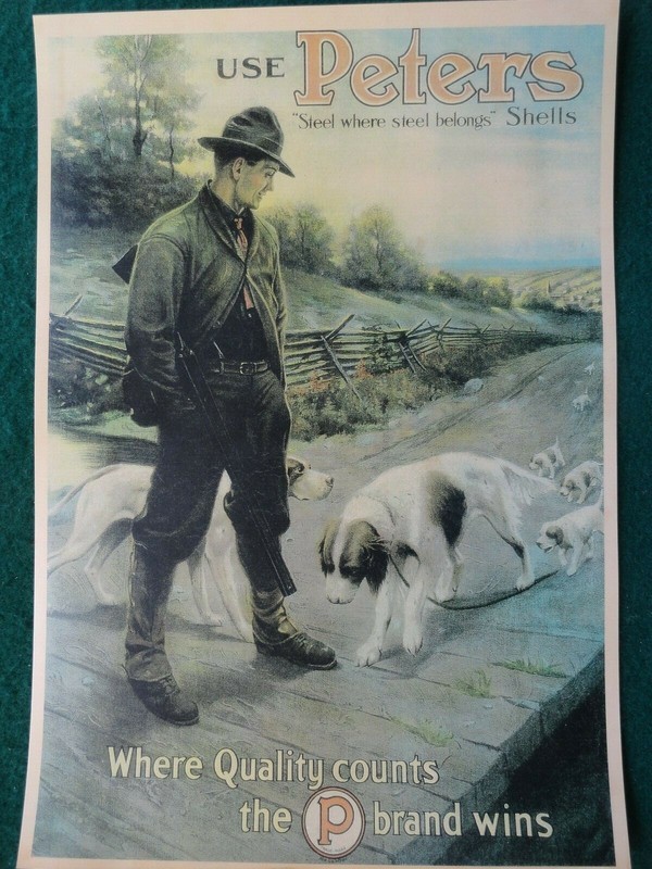 Peters Advertising Poster Cartridge Company, "Steel Where Steel Belongs" 