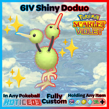 ✨ SHINY 6IV DODUO ✨ Pokemon SCARLET and VIOLET - Indigo Disk DLC NEW - IN HAND