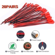 20Pairs 40PCS 150MM JST Connector Plug Male Female RC Lipo with Wires Cable