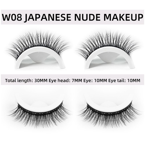 2 Pair Reusable Self Adhesive False Eyelashes Natural Long Thick Fake Eye Lashes - Picture 7 of 23