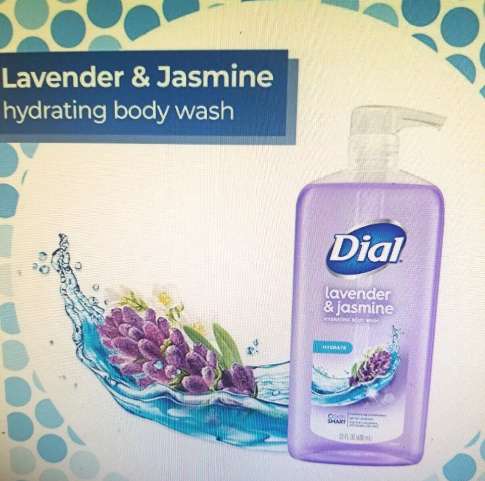 DIAL CALMANTE LAVANDA JAZMÍN FRAGANCIA GEL DE BAÑO CON BOMBA, (BOTELLAS 3-32 OZ) Foto 3 de 4