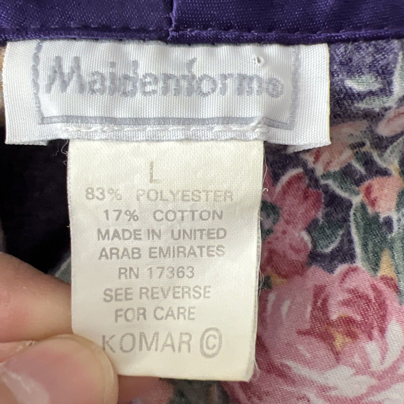 Vintage Maidenform Pajama Top Women Large Purple … - image 2