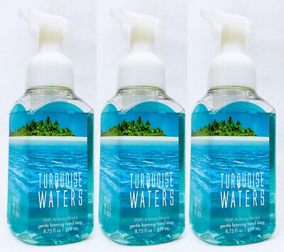 3 Bath & Body Works TURQUOISE WATERS Gentle Foaming Hand Soap 8.75 oz