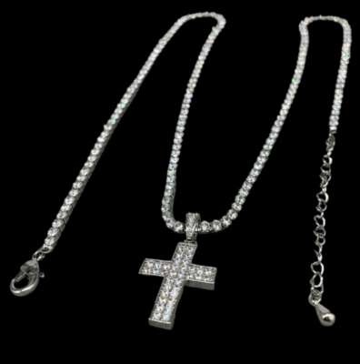 OIDEA - Collana da uomo a forma di croce con ciondolo a forma di croce