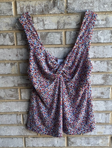 Cabi Sleeveless Geometric Print V Neck Bustier Tank Top Women's Size M