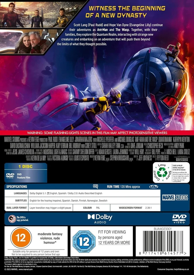 ANTMAN AND THE WASP QUANTUMANIA New Region Free DVD - Image 2 of 2