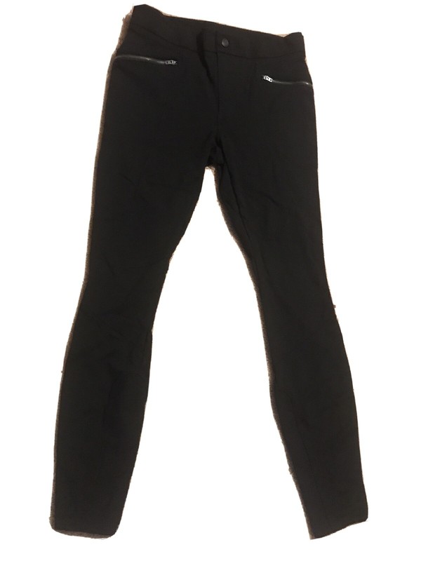 Athleta Ponte Moto Twill Pants Black Size 2 Zipper Pockets Zipper 77298