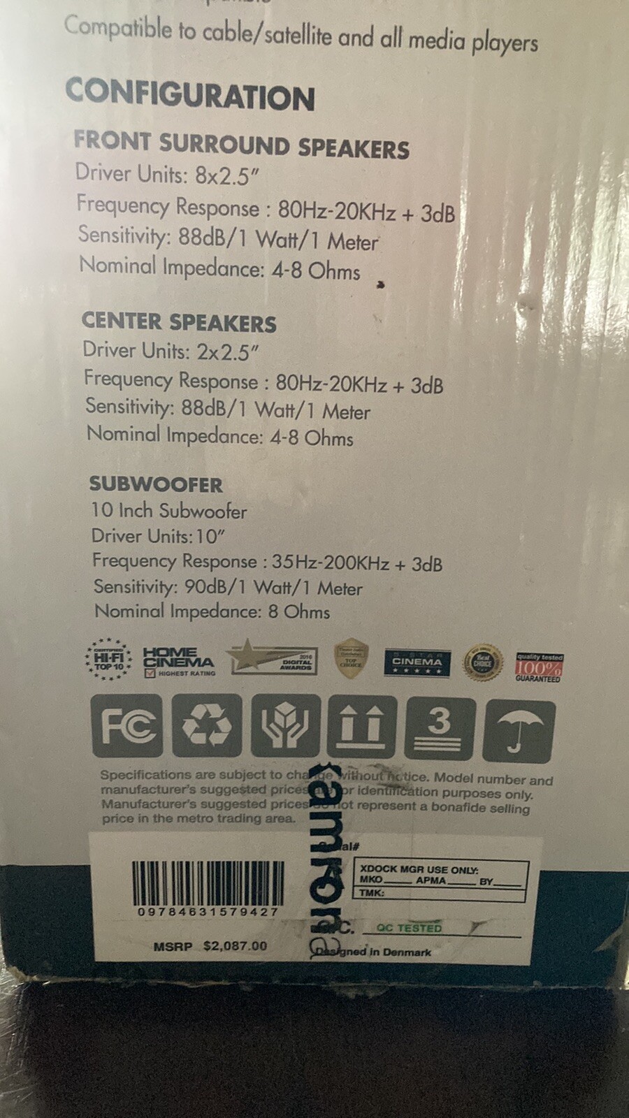 Kamron Audio 1500 Watt KA9 5.1 HDTV Home Theater System Used eBay