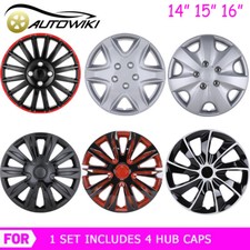 4 Pack 14 15 16 Universal Wheel Covers Snap On Full Hub Caps Tiresteel Rim