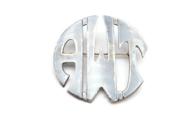 Vintage Leonore Doskow Sterling Silver Brooch Pin Initial Letter AWT