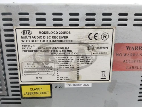XCD220RDS Sistema Audio/Radio Cd para KIA CARENS (UN) Concept 2006 1747124 - Imagen 4 de 10