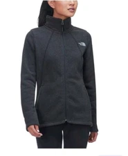 The North Face Womens Gray Crescent Sunset Full Zip Warm Lightweight Sweater  