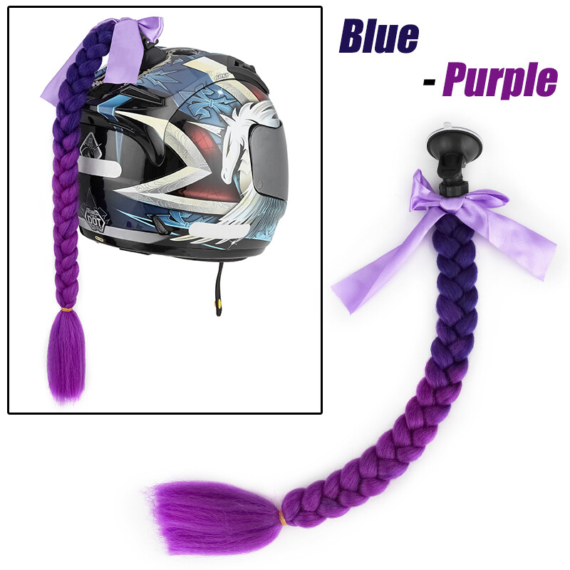 20" Gradient Helmet Braids Braiding Ponytail Helmet Hair Pigtails Motorcycle US