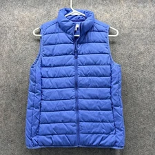 J Crew Vest Women Extra Small Blue Full Zip Puffer Jacket Sleeveless Filled Down