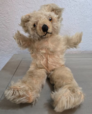Vintage Mohair Teddy Bear, Glass Eyes, Swivel Head, Beige