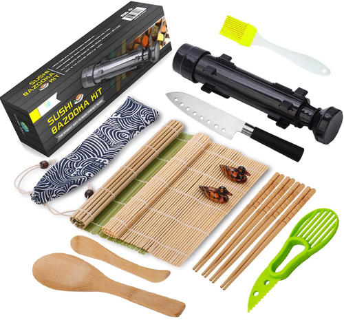 FUNGYAND Sushi Making Kit, All in One Sushi Bazooka Maker with Bamboo Mats - Picture 9 of 11