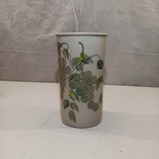 Vintage BBP Beaumont Brothers Pottery RARE Salt Glazed Vase w/Grapes 7.5" Crock