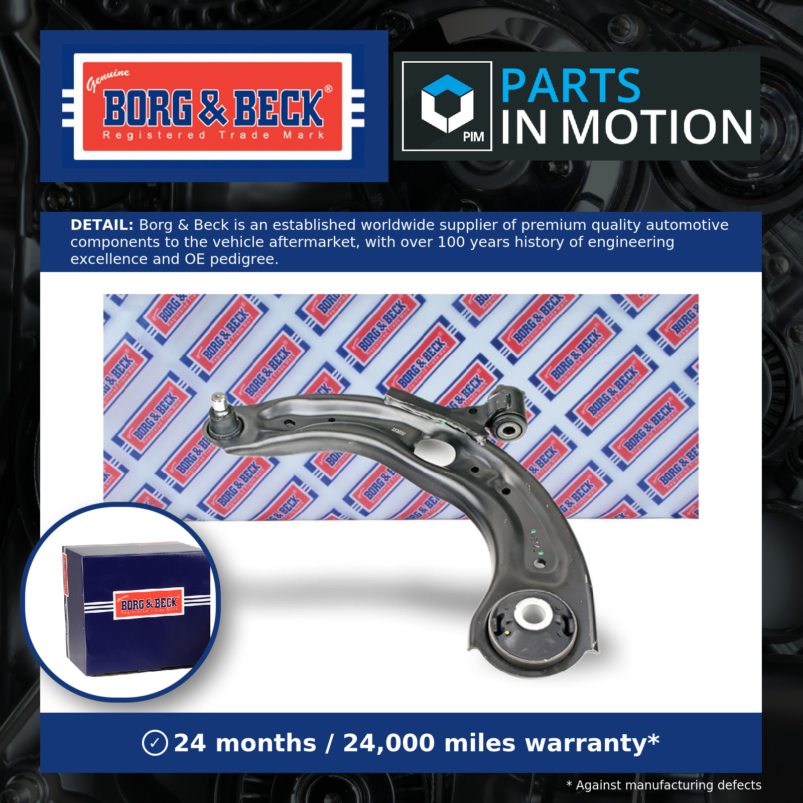 Wishbone / Suspension Arm Front Left BCA7887 Borg & Beck Track Control Quality