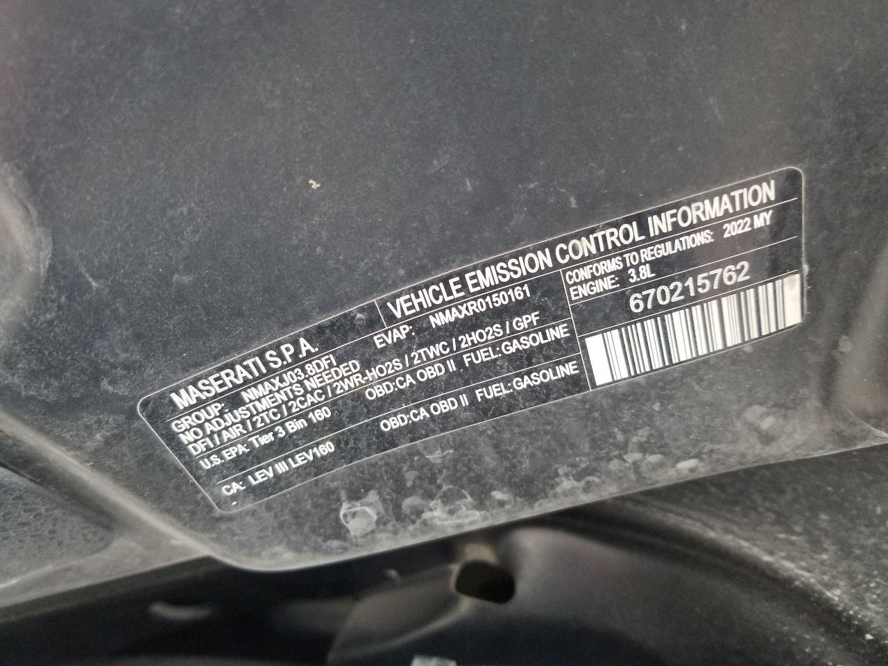 22 2022 MASERATI LEVANTE OEM PASSENGER RIGHT REAR DOOR BLACK - WITHOUT GLASS