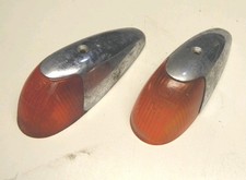 VW Käfer Blinkergläser mit Chromkappe Schmal für Kotflügel Blinkerglas
