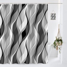 Grey Shower Curtain Black and White Shower Curtains for Bathroom Modern Gray ...
