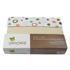 Prefolds Unbleached Cloth Baby Diapers, Size 1 7-15 Lbs , 6 Pack, Soft, Absorbe