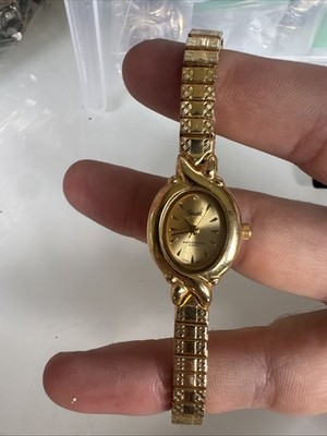 vintage speidel watch full gold color adjustable band 