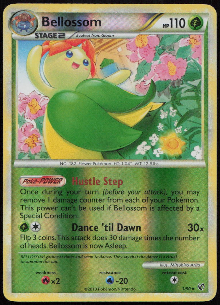 Bellossom 1/90 NM HGSS Undaunted Rare Reverse Holo Pokemon
