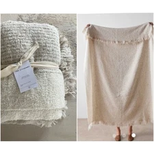 NWT The Citizenry  PRADERA BOUCLE THROW Sand Handcrafted In Peru Bed Blanket