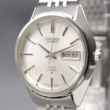Overhauled N MINT Vintage KING SEIKO 5626-7110 Hi-Beat KS Silver AT Mens Watch
