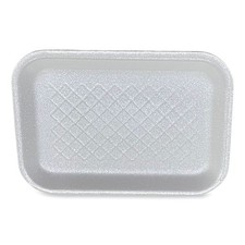 GEN 2SWH 8.5" x 6" x 0.7" #2S Meat Trays - White (500/CT) New