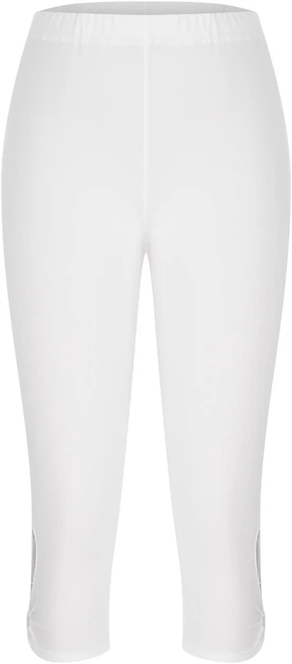 Womens Knee Length Capri Leggings Lace High Waist Leggings Yoga Pants, Size M - Image 2 of 3