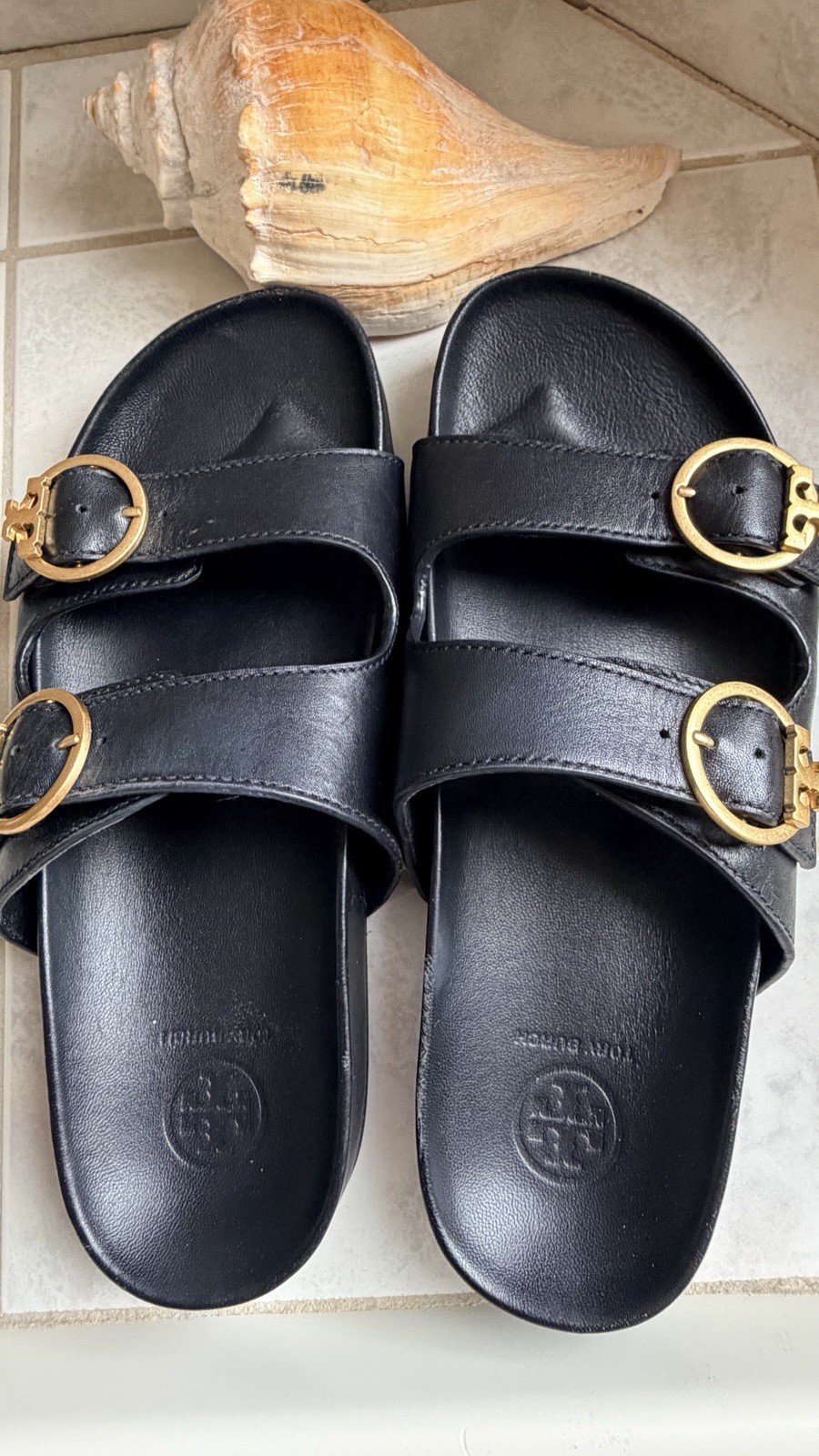 TORY BURCH ANATOMIC SLIDE LEATHER SLIP ON SANDAL Black Size 7 thumbnail 2