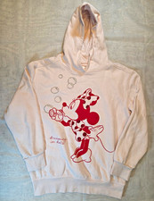 Disney Minnie Mouse Pink Graphic Pullover Hoodie Sweatshirt Kids Size L