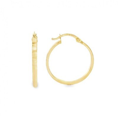 Flache Creolen 9 kt Gelbgold - 22 x 25 x 2,5 mm - 1,4 g