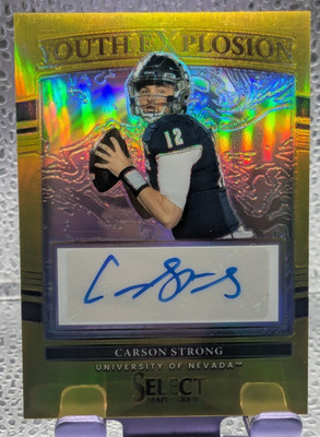 Panini Carson Strong Auto  4/10 Youth Explosion gold Michigan Panthers Nevada