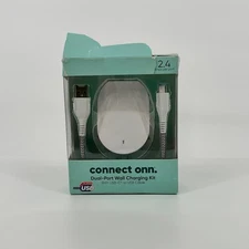 Dual-Port Wall charging Kit with USB-C to USB Cable