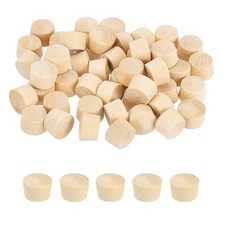 200 Pcs Wood Plugs 1/2" Flat Head Screw Hole Plugs Wooden Caps Wood Color